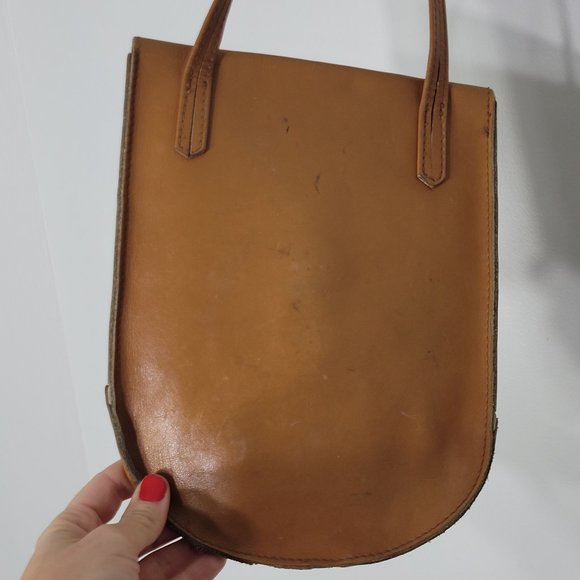 Bohemian Tan Leather Crossbody Envelope Button Slim Strap Shoulder Bag Hipster - Picture 3 of 10